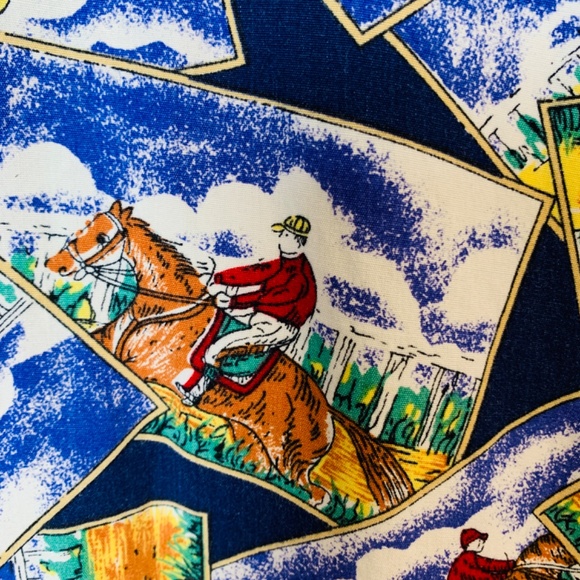 Vintage Banana Republic Button Up Shirt Medium Equestrian Horse Print Preppy - Picture 11 of 15